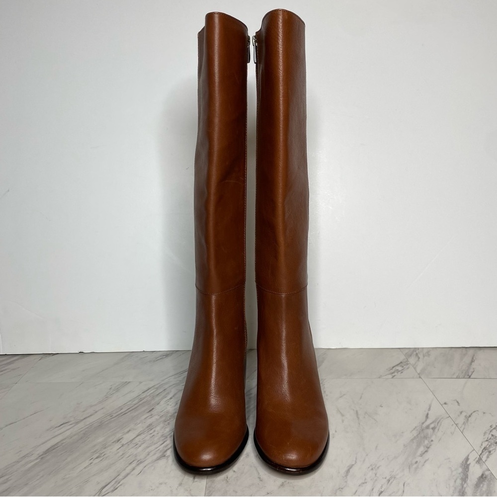 Paige Caroline Brown Leather Suede Heeled Knee High Boot 9 - Picture 2 of 16